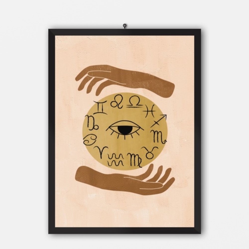 Wall Art Bohemian Celestial Hands Horoscope Print Poster Illustration Unframed - Picture 5 of 6